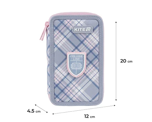 Пенал-книжка шкільний Kite College Line Girl (K25-623-1, 2 відділення)