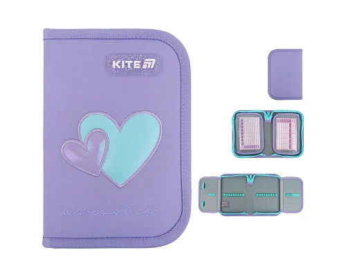 Пенал-книжка шкільний Kite Awesome (K25-622-5, 1 відділення, 2 відворот)