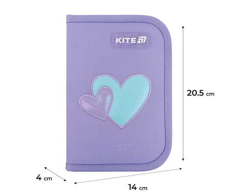 Пенал-книжка шкільний Kite Awesome (K25-622-5, 1 відділення, 2 відворот)