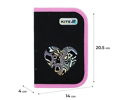 Пенал-книжка шкільний Kite Love is (K25-622-3, 1 відділення, 2 відворот)