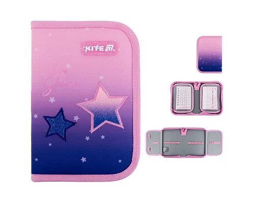 Пенал-книжка шкільний Kite Sparkling (K25-622-1, 1 відділення, 2 відворот)