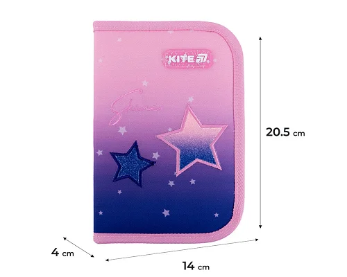Пенал-книжка шкільний Kite Sparkling (K25-622-1, 1 відділення, 2 відворот)