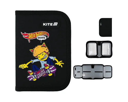 Пенал-книжка шкільний Kite Hot Wheels Skate (HW25-622-2, 1 відділення, 2 відворот)