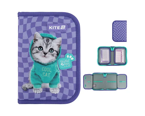 Пенал-книжка шкільний Kite Studio Pets (SP25-622-2, 1 відділення, 2 відворот)