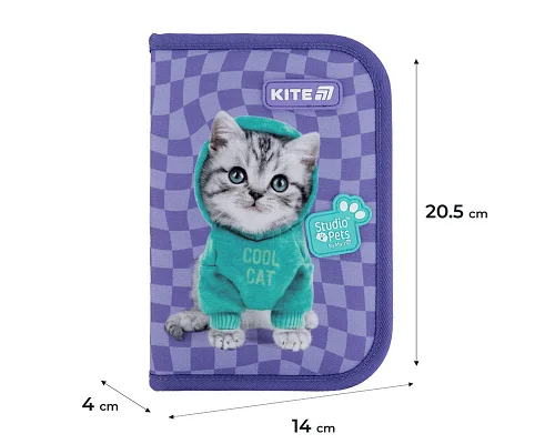 Пенал-книжка шкільний Kite Studio Pets (SP25-622-2, 1 відділення, 2 відворот)