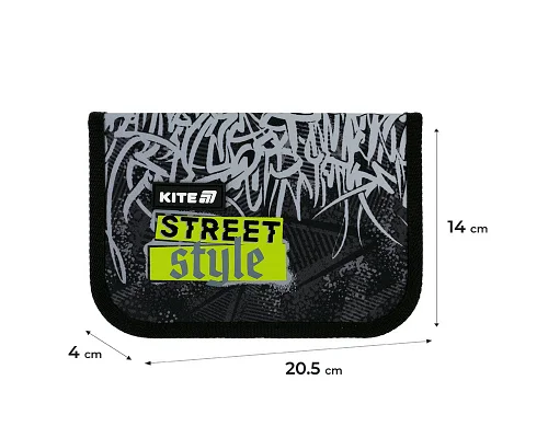 Пенал-книжка шкільний Kite Street Style (K25-621-6, 1 відділення, 1 відворот)