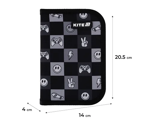 Пенал-книжка шкільний Kite Game On (K25-621-4, 1 відділення, 1 відворот)
