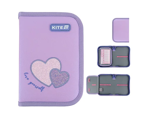 Пенал-книжка шкільний Kite Sweetheart (K25-621-1, 1 відділення, 1 відворот)