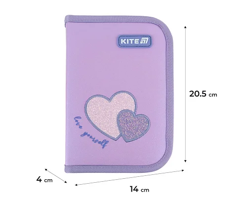 Пенал-книжка шкільний Kite Sweetheart (K25-621-1, 1 відділення, 1 відворот)