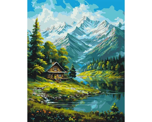 Картина за номерами Гірський пейзаж в Карпатах 40*50 см Орігамі (LW3437)