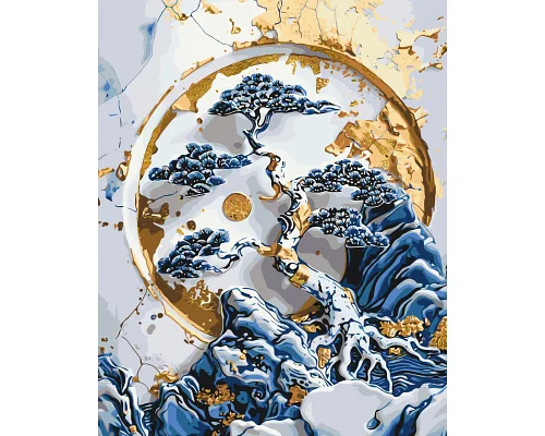 Картина за номерами Бонсай з фарбами металік 40*50 см Орігамі (LW3449)