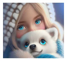 Алмазна мозаїка Голубоока дівчинка з щеням 20*20 см Dreamtoys (S10030)