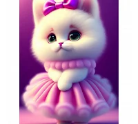 Алмазна мозаїка Кошеня в рожевій сукні 20*20 см Dreamtoys (S10036)