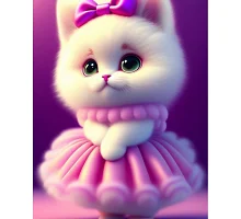 Алмазная мозаика Котенок в розовом платье 20*20 см Dreamtoys (S10036)