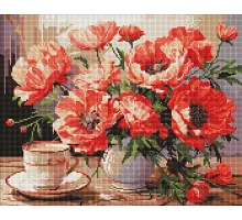 Алмазна мозаїка Букет із маками 40х50см Ідейка (AMO7988)