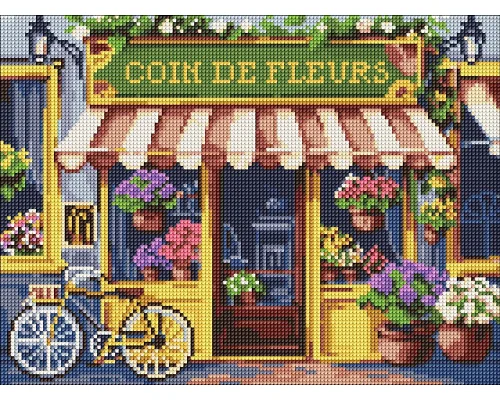 Алмазна мозаїка Квітковий куточок 30*40см Ідейка (AMO8149)