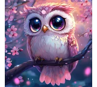 Алмазна мозаїка Рожева сова 20*20см Dreamtoys (S10110)