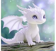 Алмазна мозаїка Білий дракон 20*20см Dreamtoys (S10166)