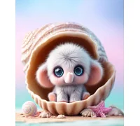 Алмазна мозаїка Слоненятко в мушлі 20*20см Dreamtoys (S10180)