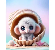 Алмазна мозаїка Слоненятко в мушлі 20*20см Dreamtoys (S10180)