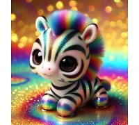 Алмазна мозаїка Райдужна зебра 20*20см Dreamtoys (S10183)