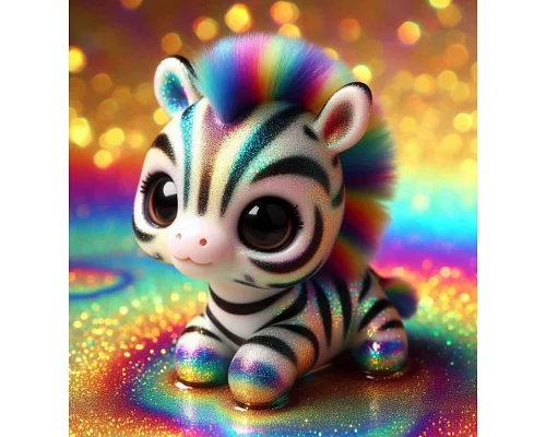 Алмазна мозаїка Райдужна зебра 20*20см Dreamtoys (S10183)