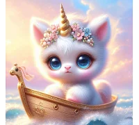 Алмазна мозаїка Чарівна подорож котика 20*20см Dreamtoys (S10189)