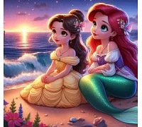 Алмазна мозаїка Русалонька Аріель і Белль 20*20см Dreamtoys (S10192)