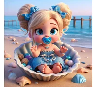 Алмазна мозаїка Крихітка біля моря 20*20см Dreamtoys (S10195)