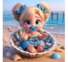 Алмазна мозаїка Крихітка біля моря 20*20см Dreamtoys (S10195)