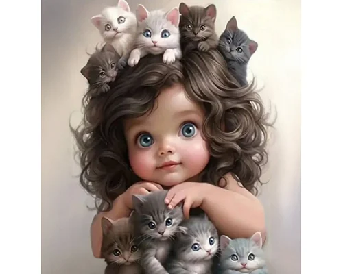 Алмазна мозаїка Котяча радість 20*20см Dreamtoys (S10218)