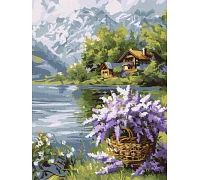Картина за номерами Бузковий кошик  Ідейка 30х40 (KHO6357)