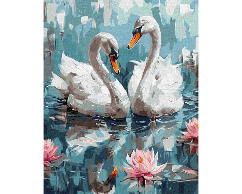 Картина за номерами Закохані лебеді ©art.solomiia Ідейка 40х50 (KHO6620)