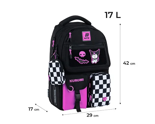 Рюкзак Kite teens котик Kuromi 42 см (HK25-2587M-2)