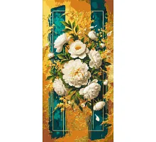 Картина по номерам Яркие цветы с красками металлик 40х80 см Оригами (LW5110)