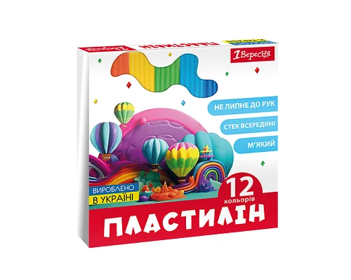 Пластилін Classic 12 кольорів 240 г 1 Вересня (540671)