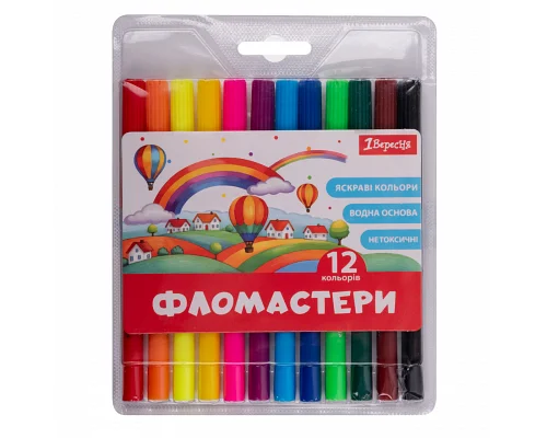 Фломастери 12 кольорів 1 Вересня (650547)