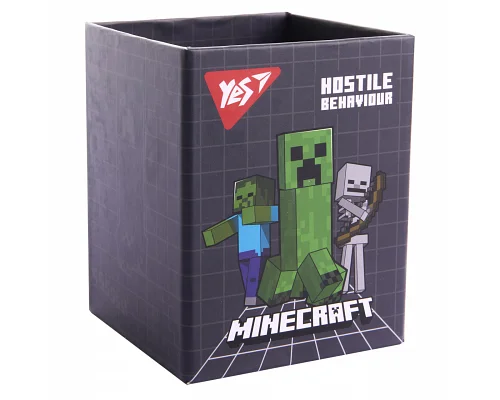 Стакан для письмового приладдя Minecraft картон сірий Yes (708332)