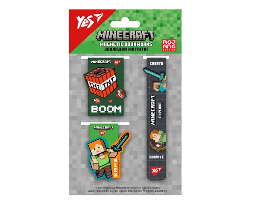 Закладки магнітні Minecraft.Boom 3 шт Yes (708345)