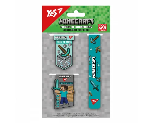 Закладки магнітні Minecraft 3 шт Yes (708346)