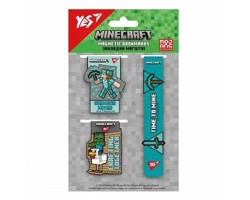 Закладки магнітні Minecraft 3 шт Yes (708346)