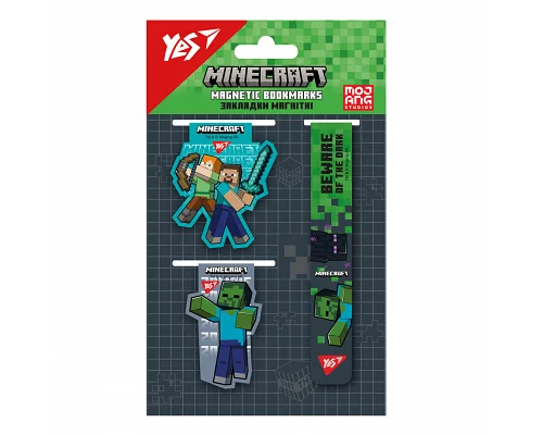 Закладки магнітні Minecraft 3 шт Yes (708347)