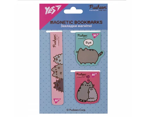 Закладки магнитные Pusheen 3 шт Yes (708350)