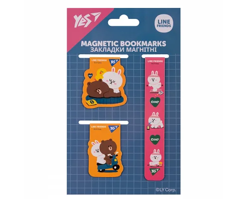 Закладки магнітні Line Friends 3 шт Yes (708357)