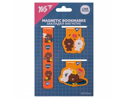Закладки магнітні Line Friends 3 шт Yes (708357)