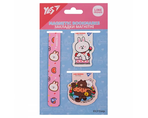 Закладки магнітні Line Friends 3 шт Yes (708358)