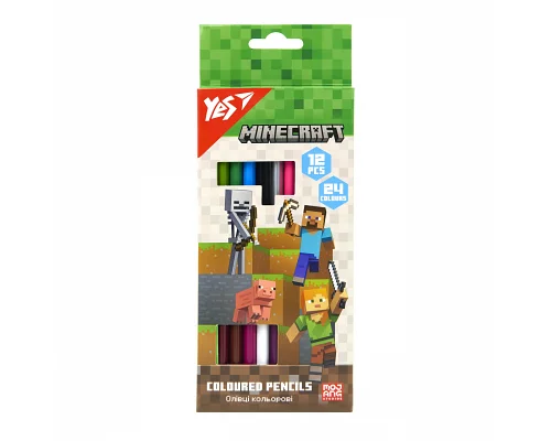 Олівці кольорові 12/24 кол. Minecraft Yes (290763)