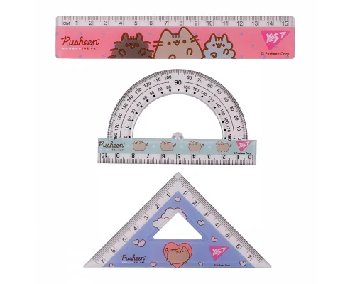 Набор линеек (3 предмета) Pusheen линейка 15 см Yes (370688)