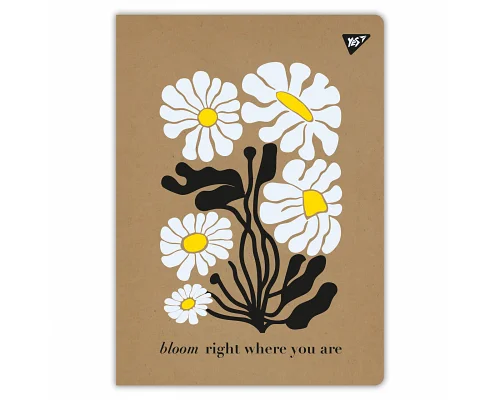 Зошит для записів Flowers 48 А4 аркушів клітинка крафт YES (681997)