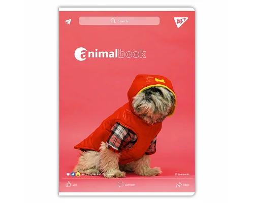 Зошит для записів Animalbook 48 А4 аркушів клітинка YES (682002)